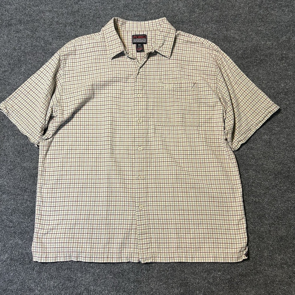 Vintage FUBU Shirt Mens XXL Short Sleeve Button Up Multi‎ Color Plaid Pattern